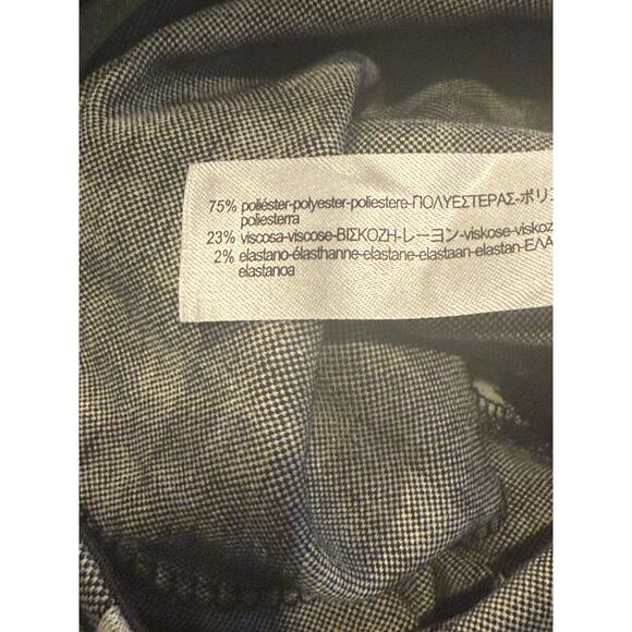 Zara Checkered Front Zip Up Mid Waist Skinny Stretch Ankle Pants S Black White - Picture 11 of 16